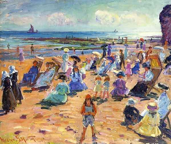 Beach Scene Oil Painting by William Samuel Horton