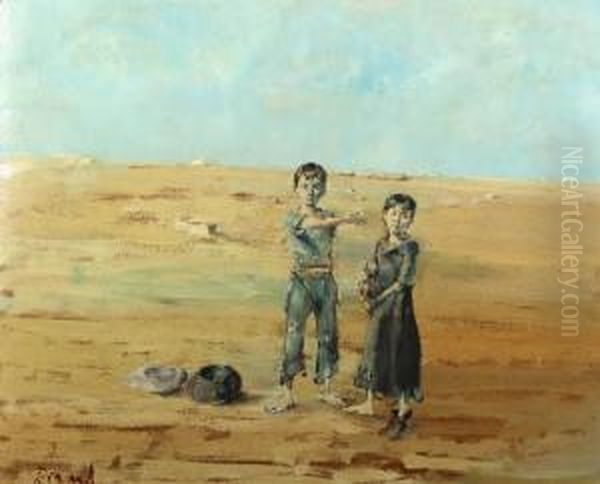 Les Enfants Sur La Plage Oil Painting by Christian Berard