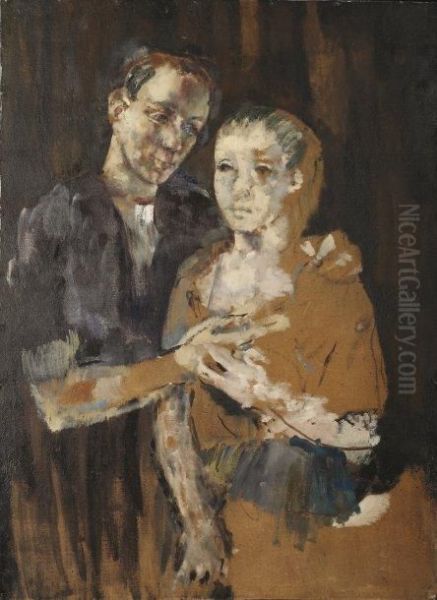 Les Amoureux Oil Painting by Christian Berard