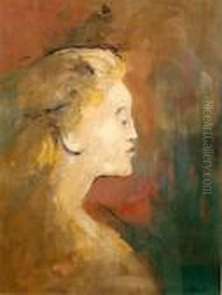 Profil De Femme Oil Painting by Christian Berard