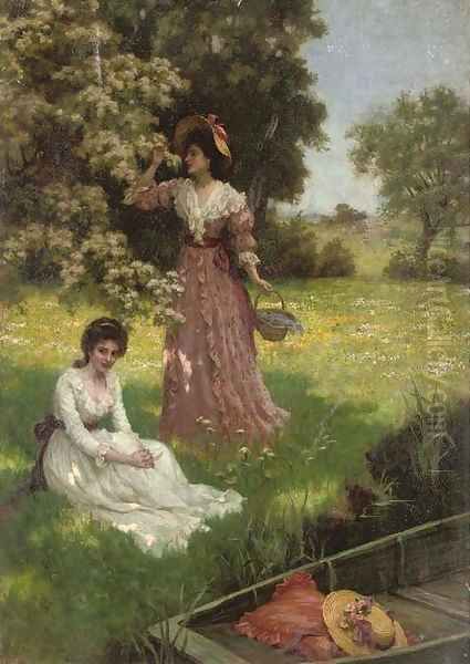 Spring blossoms Oil Painting by Charles Haigh-Wood