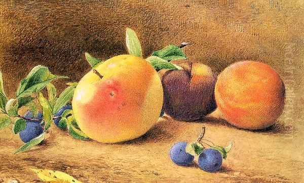 Study of Fruit 1877 Oil Painting by John William Hill