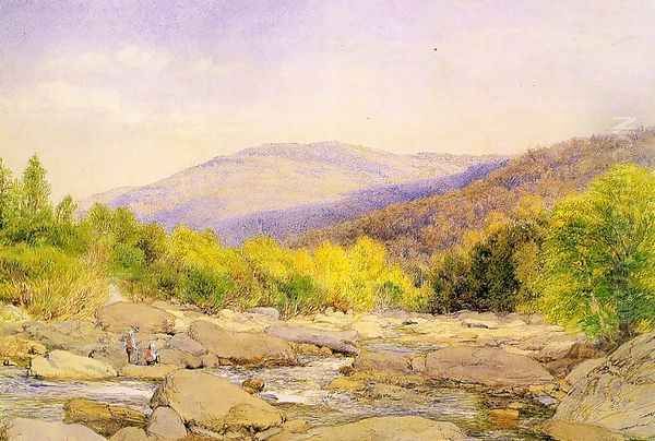 View on Catskill Creek 1867 Oil Painting by John William Hill