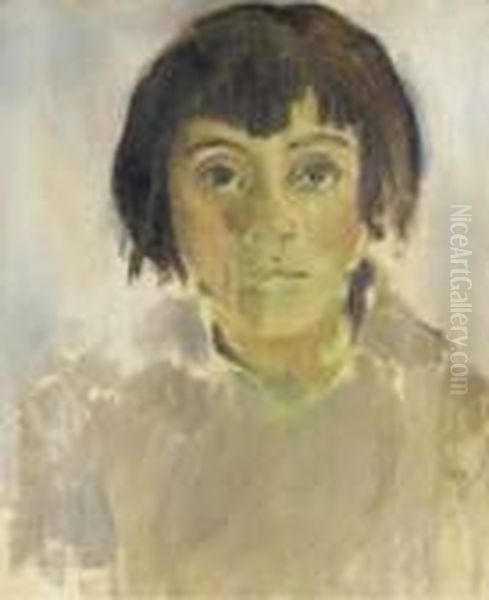 Portrait D'une Jeune Fille Oil Painting by Christian Berard