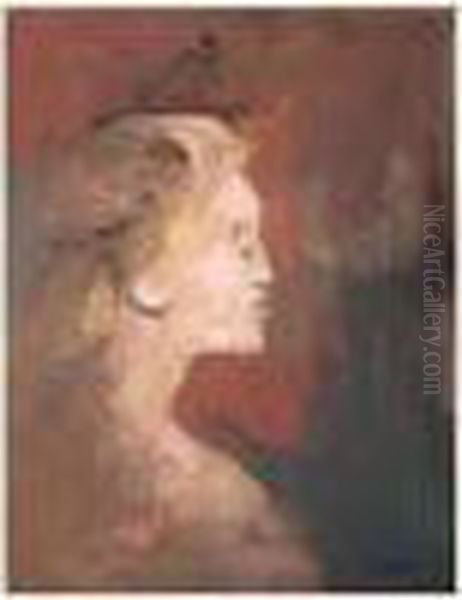 Tete De Femme En Profil Oil Painting by Christian Berard