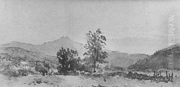 Three Views, No. 1: Mount Washington from Shelburn, New Hampshire Oil Painting by John William Hill