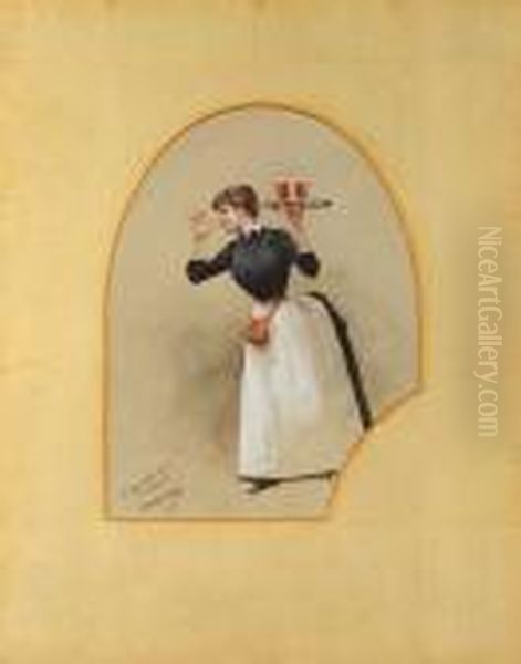 La Serveuse De Bieres Oil Painting by Jean-Georges Beraud