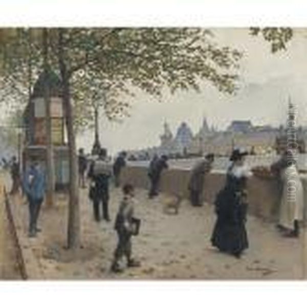 Le Pont Neuf Oil Painting by Jean-Georges Beraud