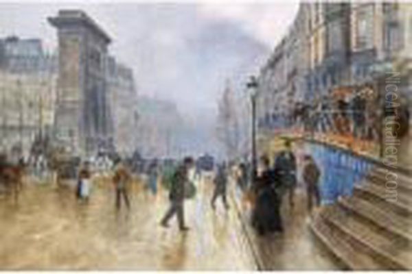 Le Boulevard Saint-denis, Paris Oil Painting by Jean-Georges Beraud