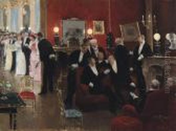 Scene De Bal: At The Ball Oil Painting by Jean-Georges Beraud