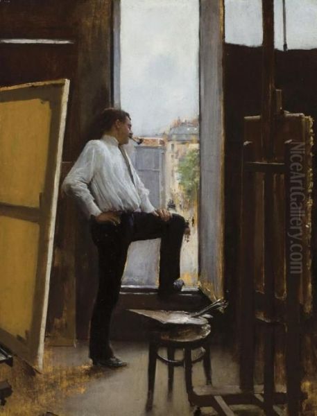 In The Studio Oil Painting by Jean-Georges Beraud