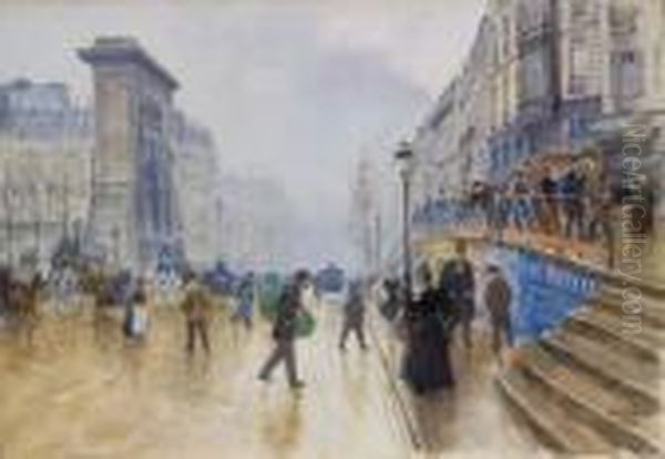 Le Boulevard Saint-denis A Paris Oil Painting by Jean-Georges Beraud