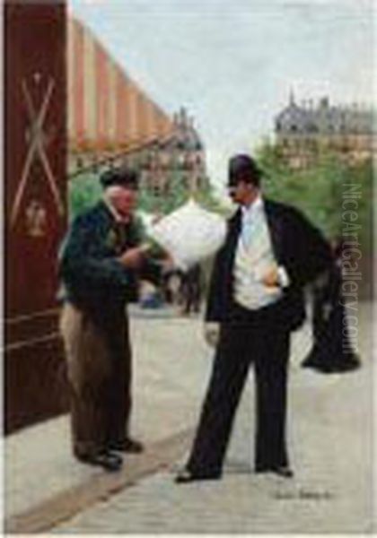 Le Livreur Oil Painting by Jean-Georges Beraud