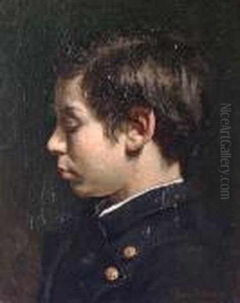 Portrait Of The Artist's Nephew Oil Painting by Jean-Georges Beraud