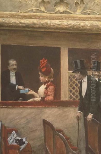 La Loge Au Theatre Oil Painting by Jean-Georges Beraud