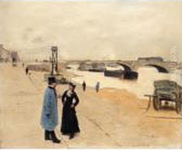 Le Pont De Bercy Oil Painting by Jean-Georges Beraud