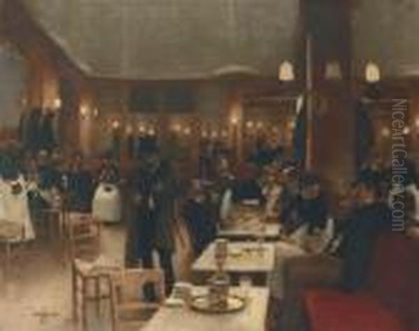 La Brasserie Oil Painting by Jean-Georges Beraud