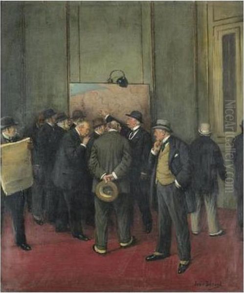 Le Communique Oil Painting by Jean-Georges Beraud