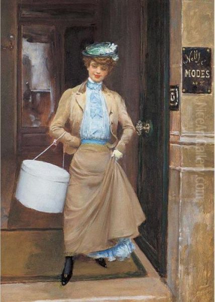 Le Trottin Oil Painting by Jean-Georges Beraud