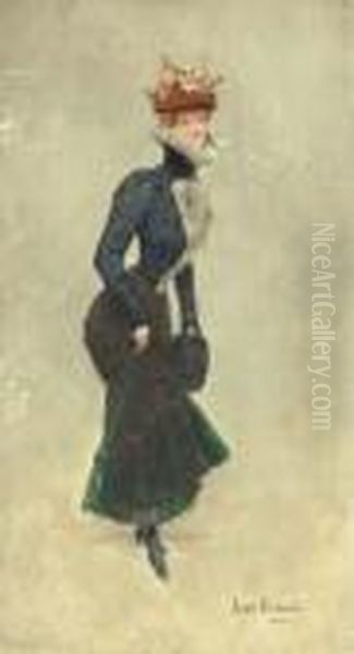 Une Jeune Parisienne Oil Painting by Jean-Georges Beraud