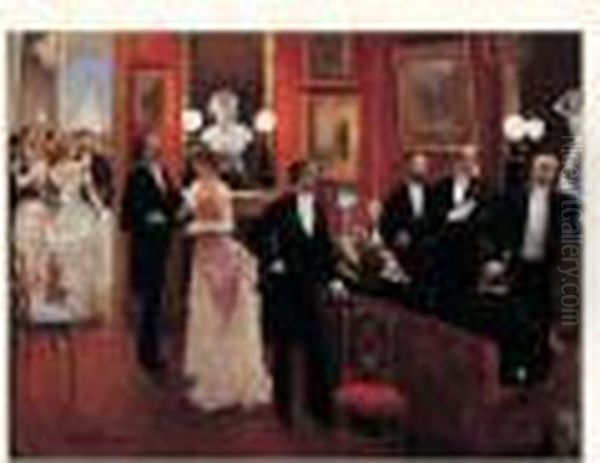 Scene De Bal Oil Painting by Jean-Georges Beraud