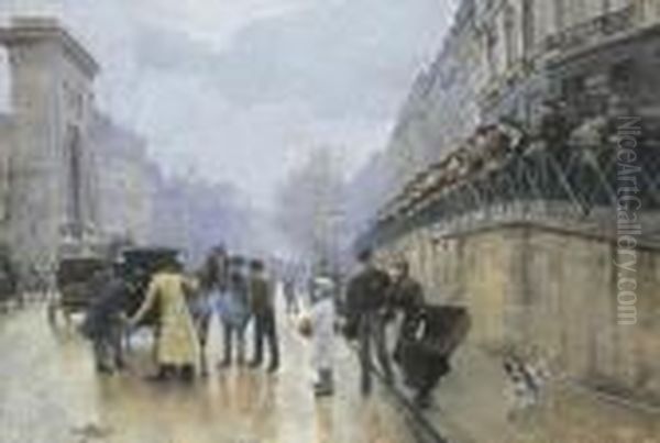 L'accident: Port Saint-denis Oil Painting by Jean-Georges Beraud