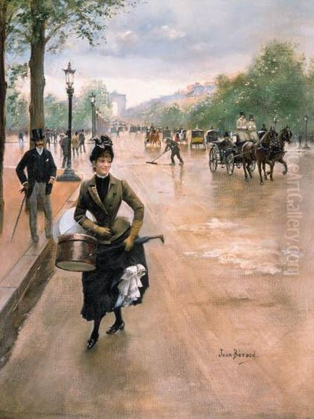 La Modiste Sur Les Champs Elyses Oil Painting by Jean-Georges Beraud