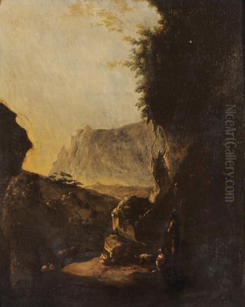 La Sosta Dei Pastori Oil Painting by Nicolaes Berchem