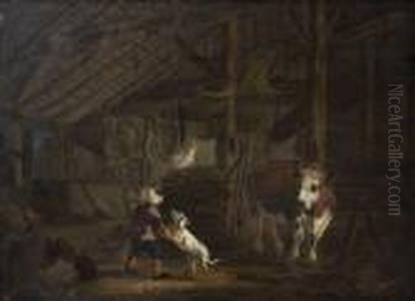 Interieur D'etable Oil Painting by Nicolaes Berchem