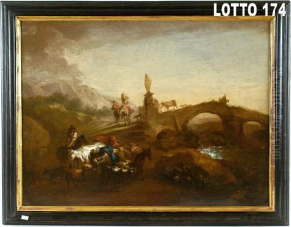 Paesaggio Con Mucche Oil Painting by Nicolaes Berchem