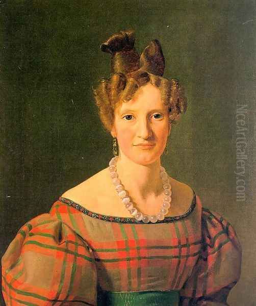 Portrait of Caroline Sophie Moller 1830 Oil Painting by Constantin Hansen