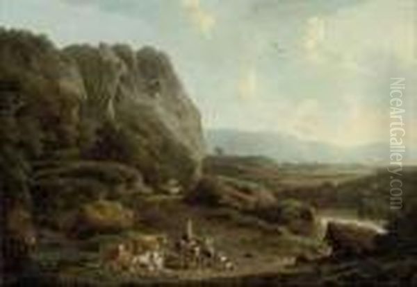 The Road To Market Oil Painting by Nicolaes Berchem