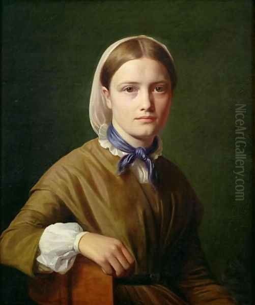 Portrait of Christianne Kobke Oil Painting by Constantin Hansen