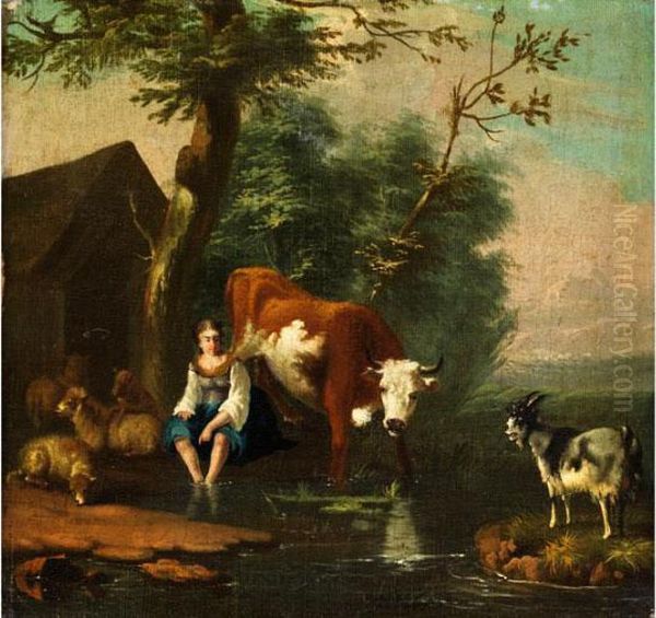 Hirtenidylle Oil Painting by Nicolaes Berchem