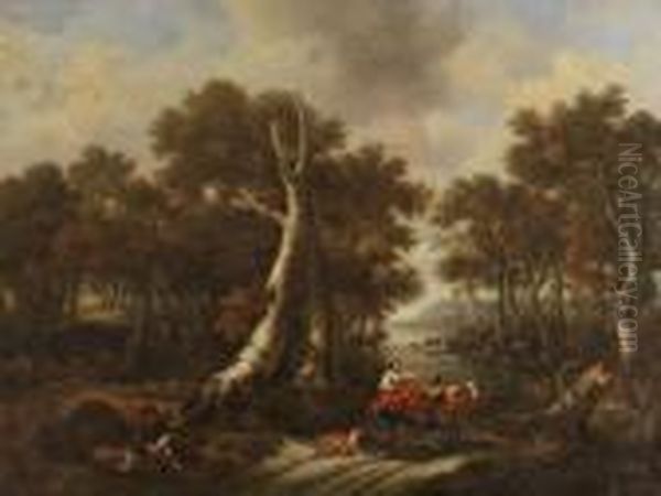 Bergers Sur Un Chemin Apres Le Gue Oil Painting by Nicolaes Berchem