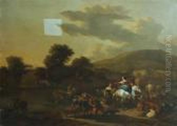 Paysage Italianisant Anime Oil Painting by Nicolaes Berchem