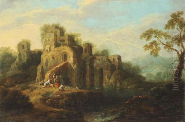 Paesaggio Con Figure Oil Painting by Nicolaes Berchem