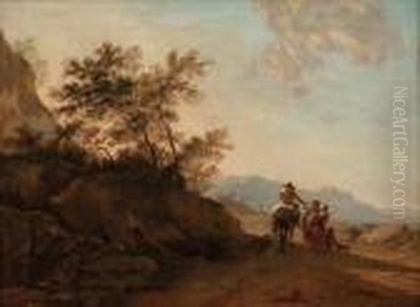 Italienische Landschaft Mit Figurenstaffage Oil Painting by Nicolaes Berchem