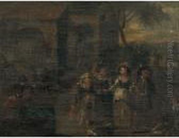 Festa Paesana Oil Painting by Nicolaes Berchem