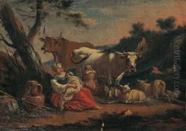 Sudliche Landschaft Mit Oil Painting by Nicolaes Berchem