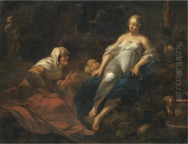 Vertumnus And Pomona Oil Painting by Nicolaes Berchem