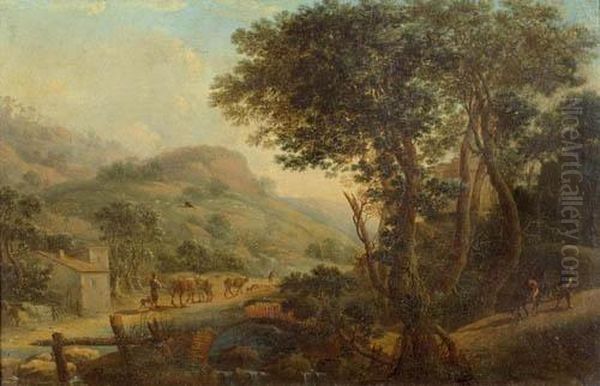 Landschaft Mit Hirten. Oil Painting by Nicolaes Berchem