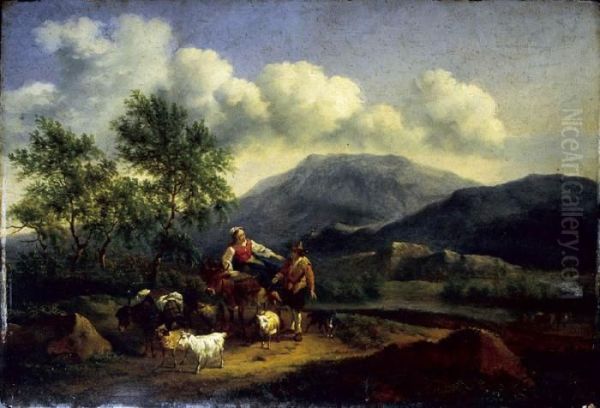 Le Retour Des Bergers Oil Painting by Nicolaes Berchem