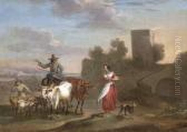 Allatait Terelo Pasztor Oil Painting by Nicolaes Berchem