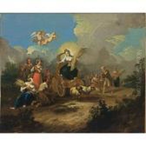 The Triumph Of Ceres (an Allegory Of Summer) Oil Painting by Nicolaes Berchem