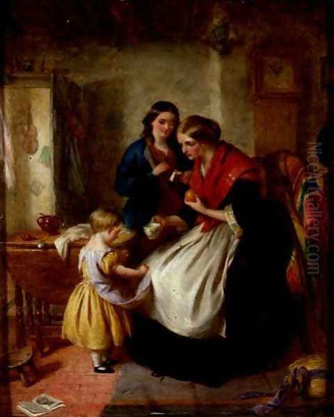 Coaxing Oil Painting by Edward Hughes