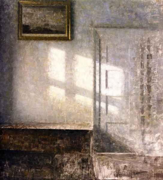 Interior, Strandgade Oil Painting by Vilhelm Hammershoi