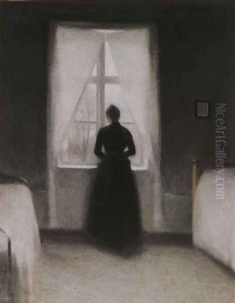 Bedroom Oil Painting by Vilhelm Hammershoi