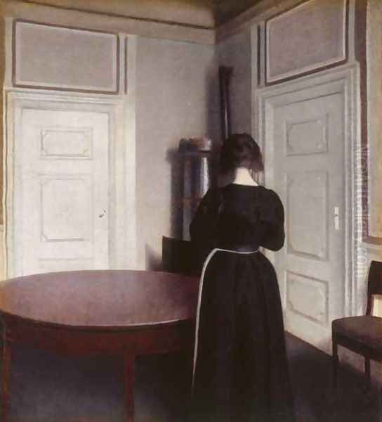 Interior Oil Painting by Vilhelm Hammershoi