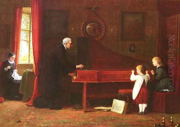 The Piano Tuner Oil Painting by Frederick Daniel Hardy